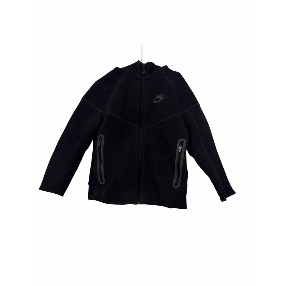 Nike Sportswear Tech Hoodie Boys Black Full-Zip Fleece